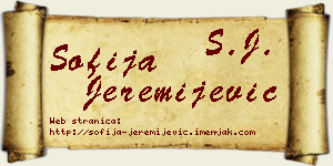 Sofija Jeremijević vizit kartica
